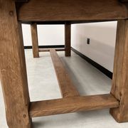 Large solid oak farm table with its extensions, 1950s
