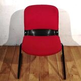 Chaise vintage tissu rouge