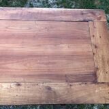 Louis Philippe style old cherry desk table with 2 drawers and 1 pull.