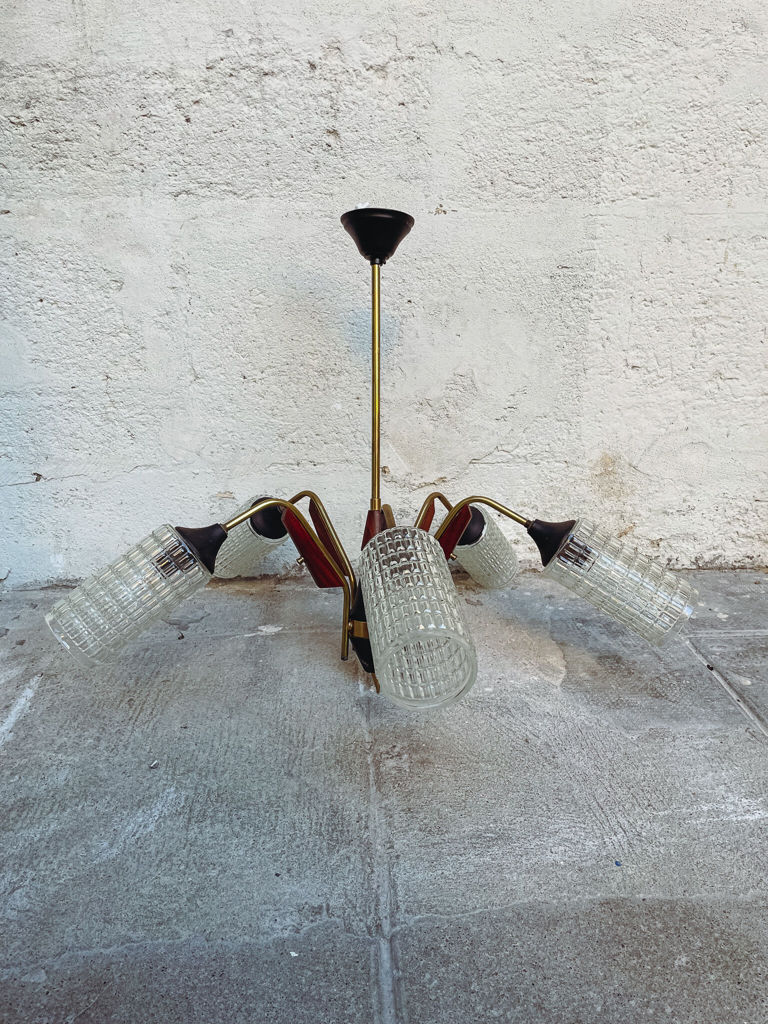 Scandinavian teak chandelier