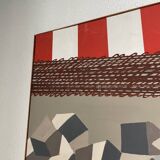 Abstract construction site work canvas