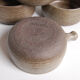 Set of 4 bowls and 4 plates by Thèrèse Bataille for the Dour workshop 1970s