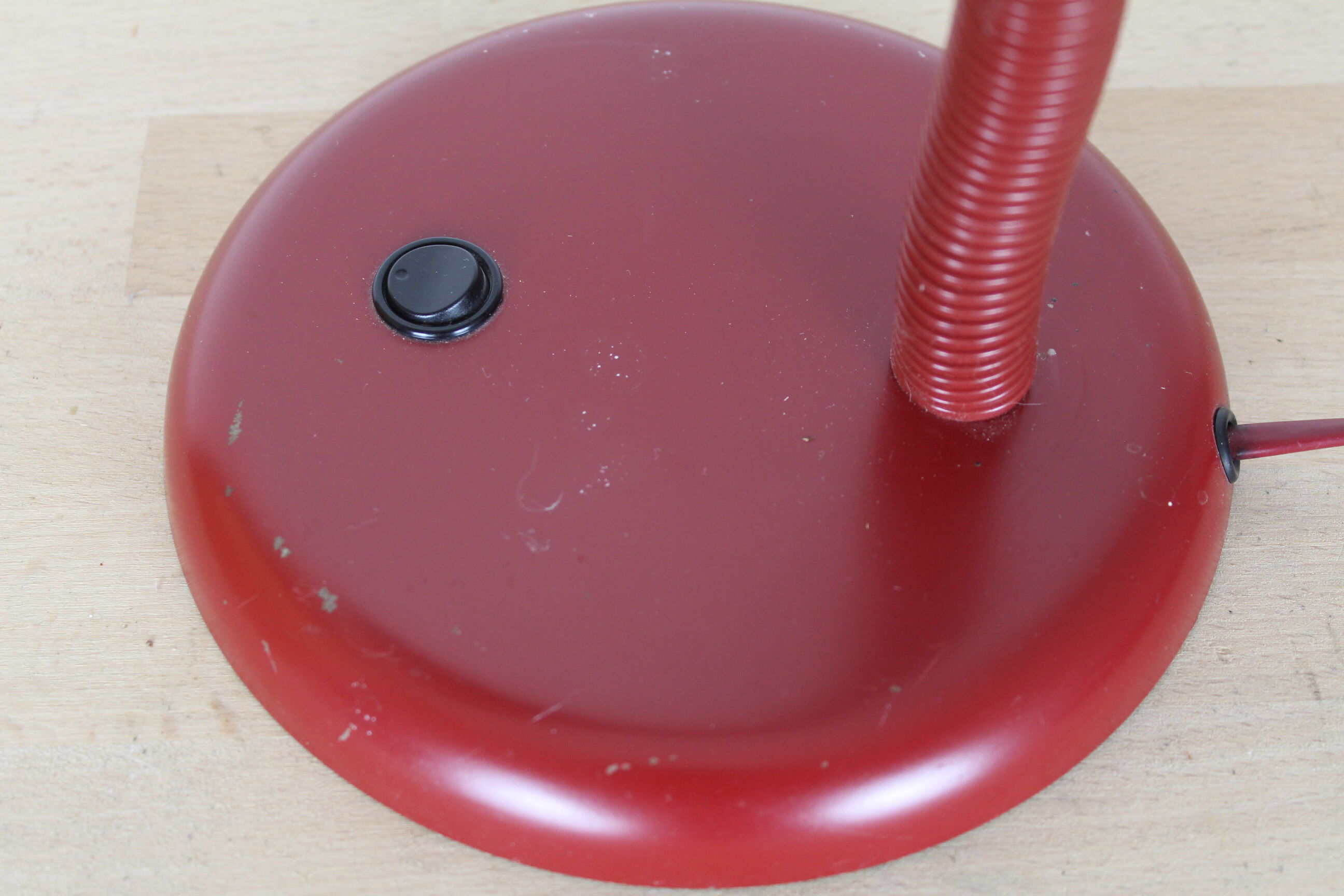 Vintage red metal desk lamp