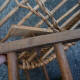 Pram/doll rattan crib, old 1950s toy