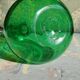 Vase vert verre soufflé Biot  années 60