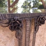 Old Art Deco coat rack in hammered iron