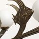 Art deco bronze fish chandelier