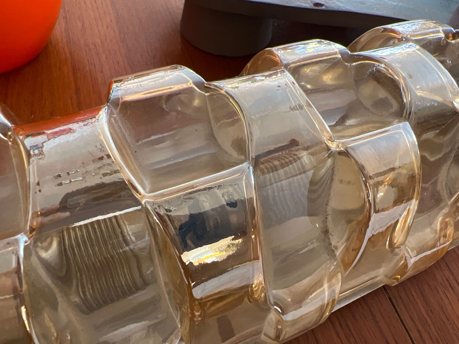 Wall lamp in amber glass 1970