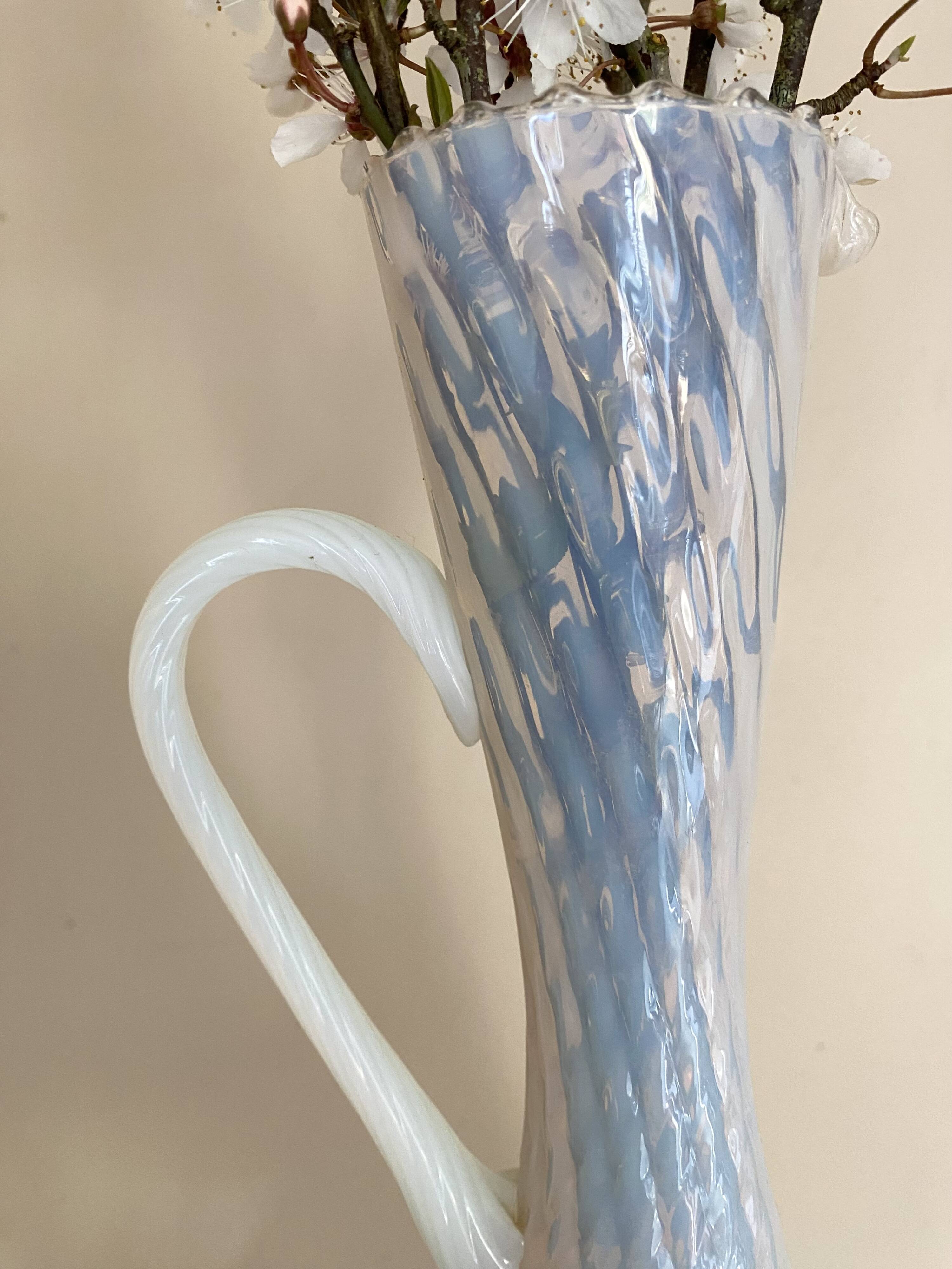 Opaline blown glass vase, Tuscany, Italy, 1960s-70s