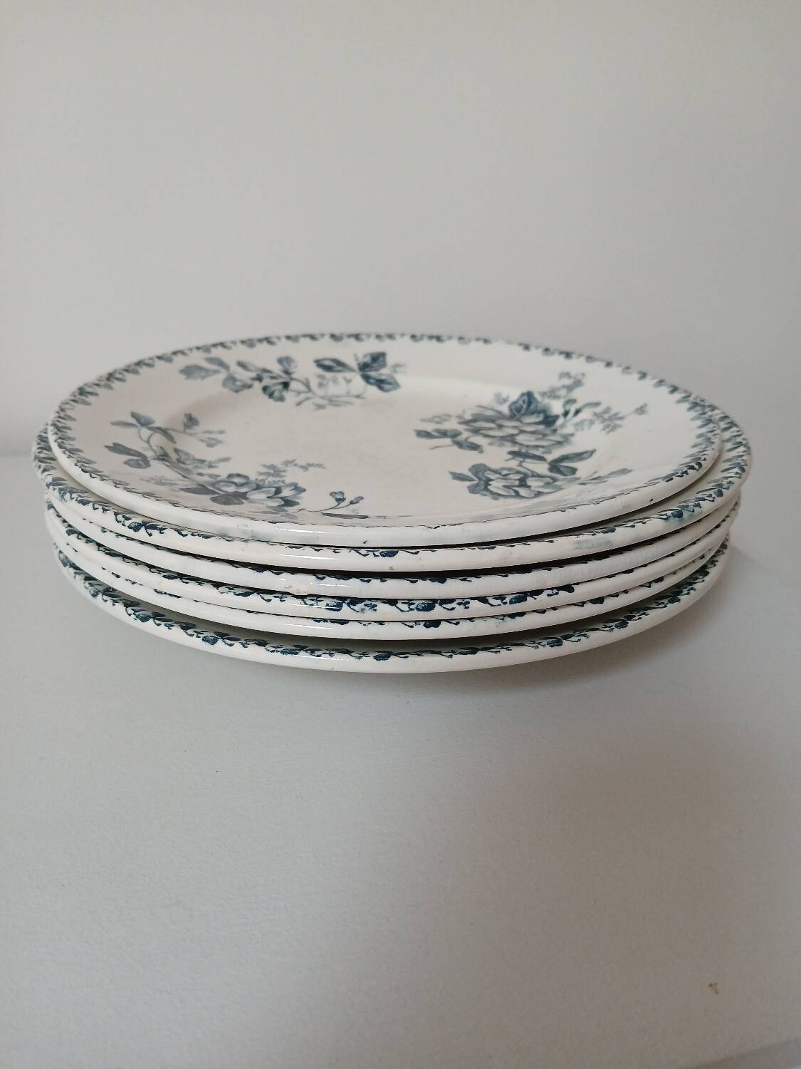 Set of 6 Terre de Fer plates, Acacia model