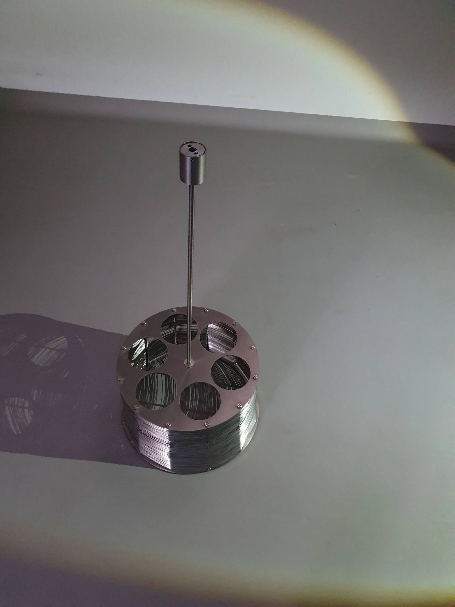 Lampe / suspension Adlumen très rare, câblée en inox