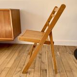 vintage beech wood folding chair from the 70s