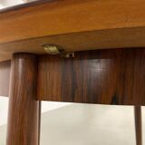 Table à manger ronde en palissandre extensible des années 1960 MidCentury