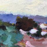 Impressionist Post-Impressionist Table "Southern Village" by Lylliane Coiffard - Frame