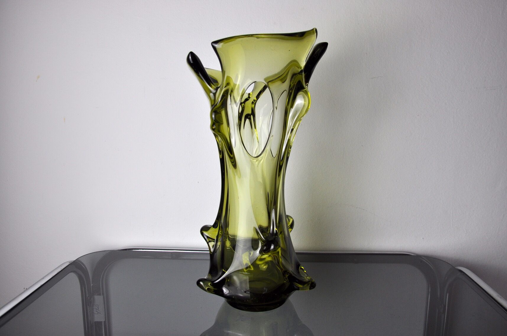 Vase seguso vert en verre de murano, italie, 1960