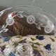 3 Art Deco Champagne Coupes in Engraved Crystal with Daisies