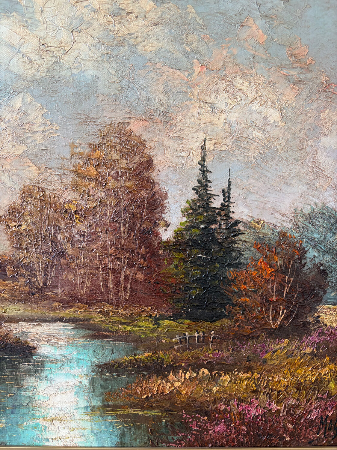 Bucolic landscape signed