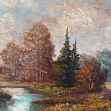 Bucolic landscape signed