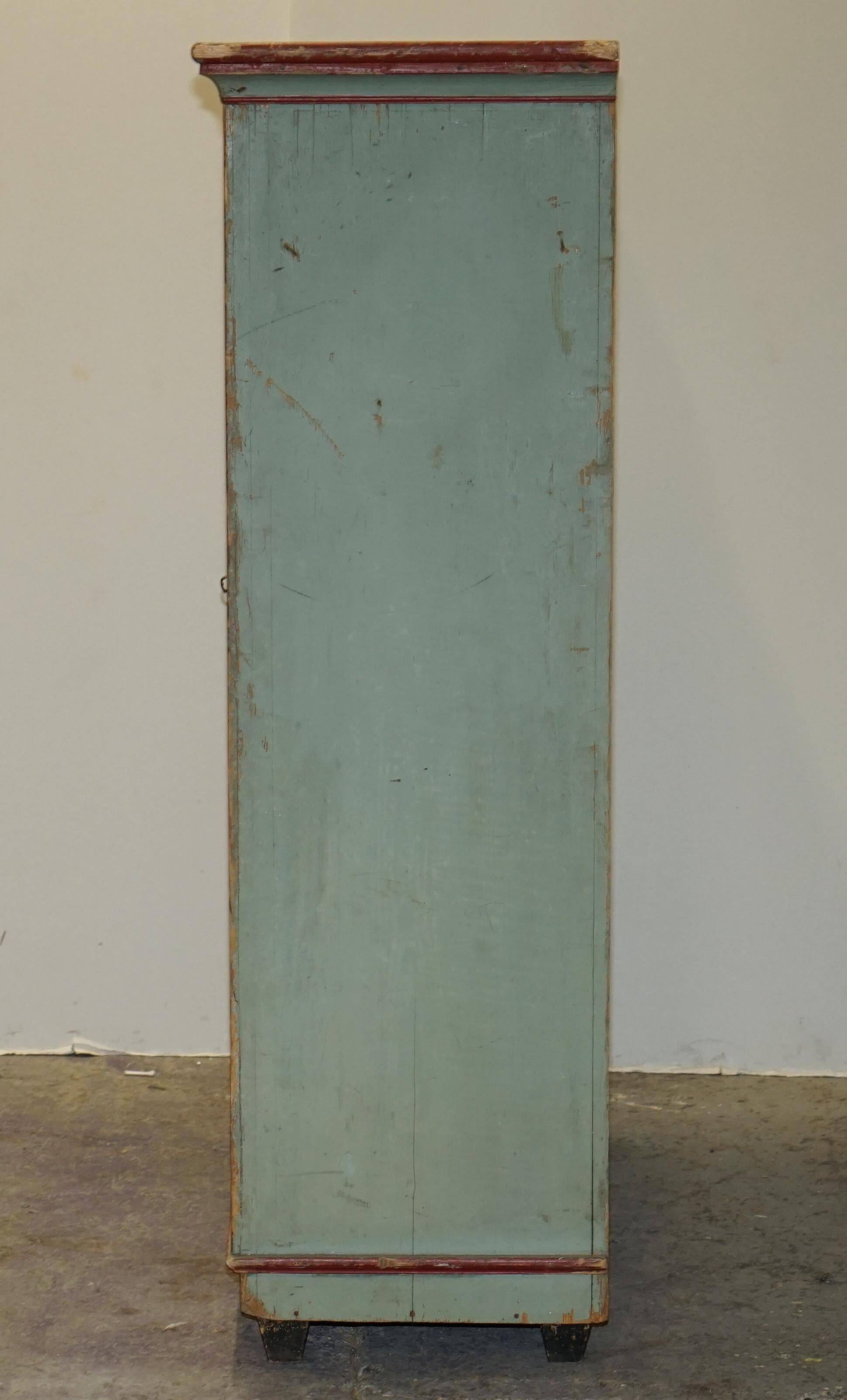 Antique German wedding armoire, hand-painted, 1818.