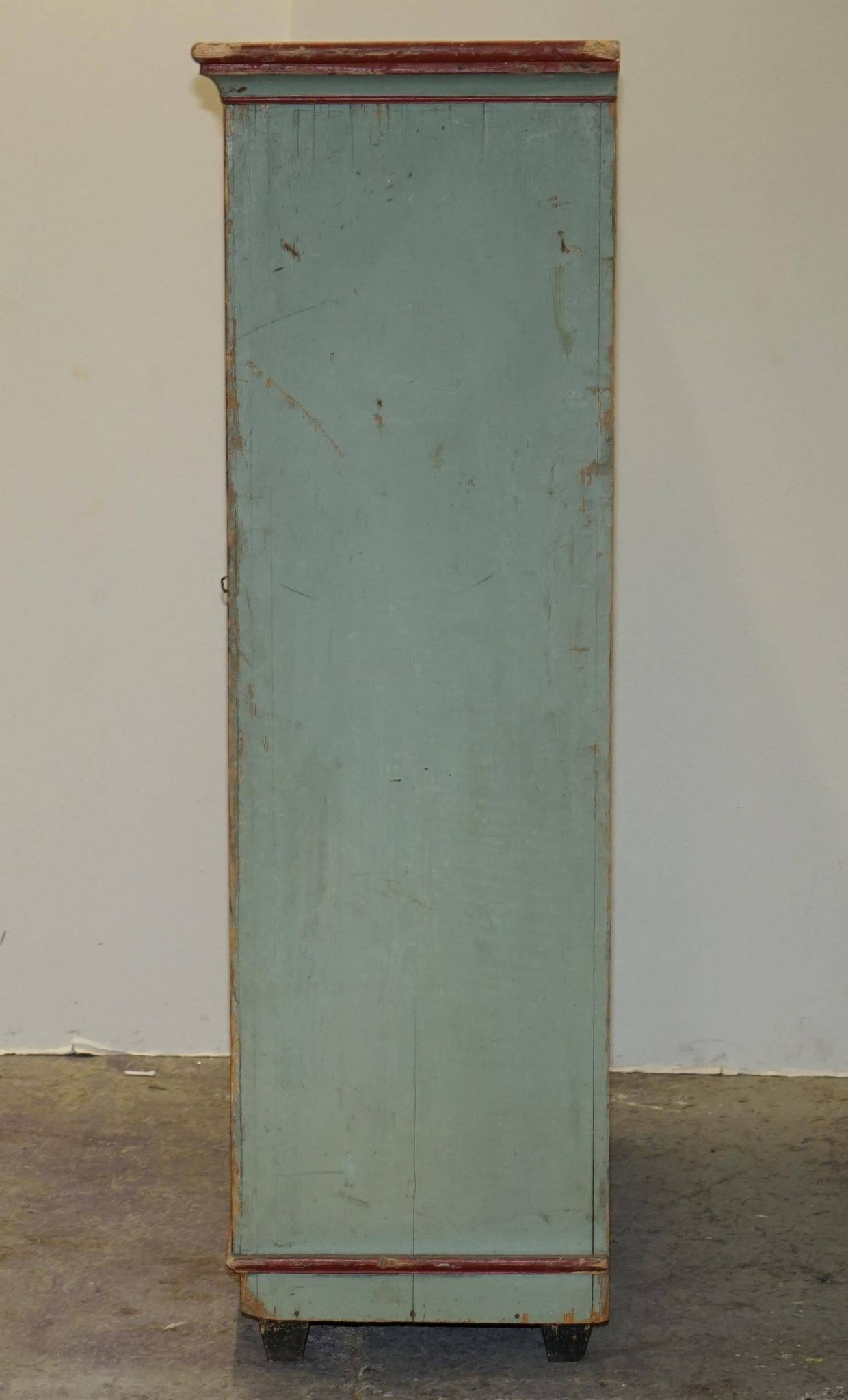 Armoire de mariage allemande antique 1818 peinte à la main