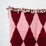 Handmade natural wool rug, size 100 x 200 cm