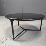 Vintage sculpted steel brutalist coffee table, 1970s