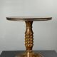 Low wood turned midcentury brutalist side table, Charles Dudouyt style