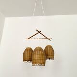 Wicker and Bamboo Cascading Lamp