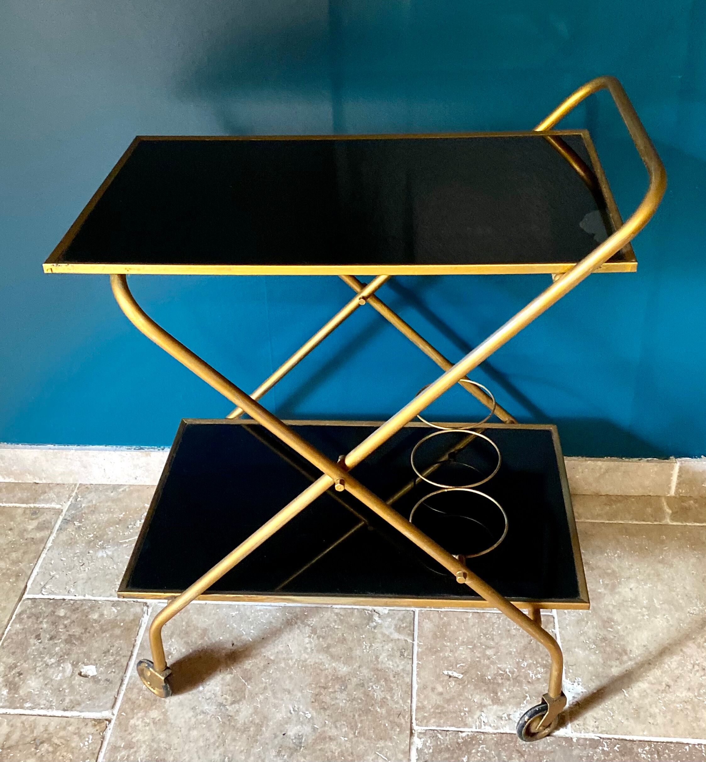 Glass and brass service