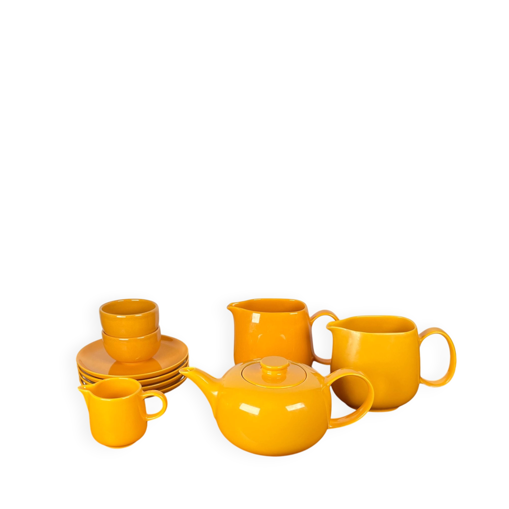 Mid-century modern space age German ceramic tea service from Heidelberg by Melitta, 1960s, set of 10.