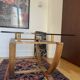 Dining table set with 4 solid wood chairs.