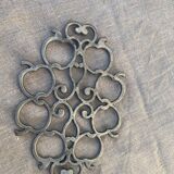 Pewter trivet, vintage apples model