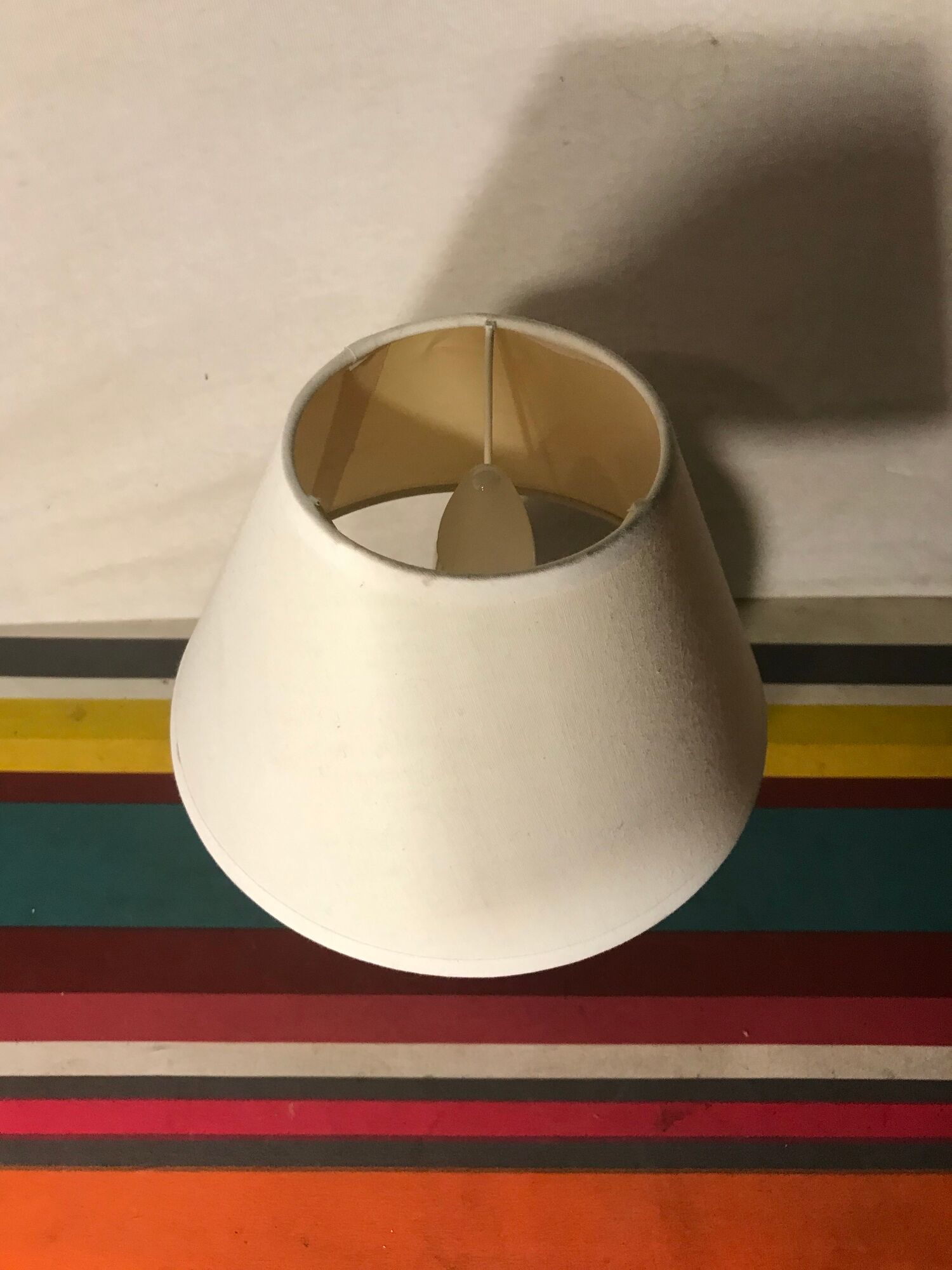 Old Blue Enamels EnamelSed Earth Ball Lamp Signed Blue - Vintage Cream Lamp