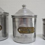 Aluminium metal spice pots 1940 series copper labels of 5