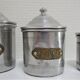 Aluminium metal spice pots 1940 series copper labels of 5