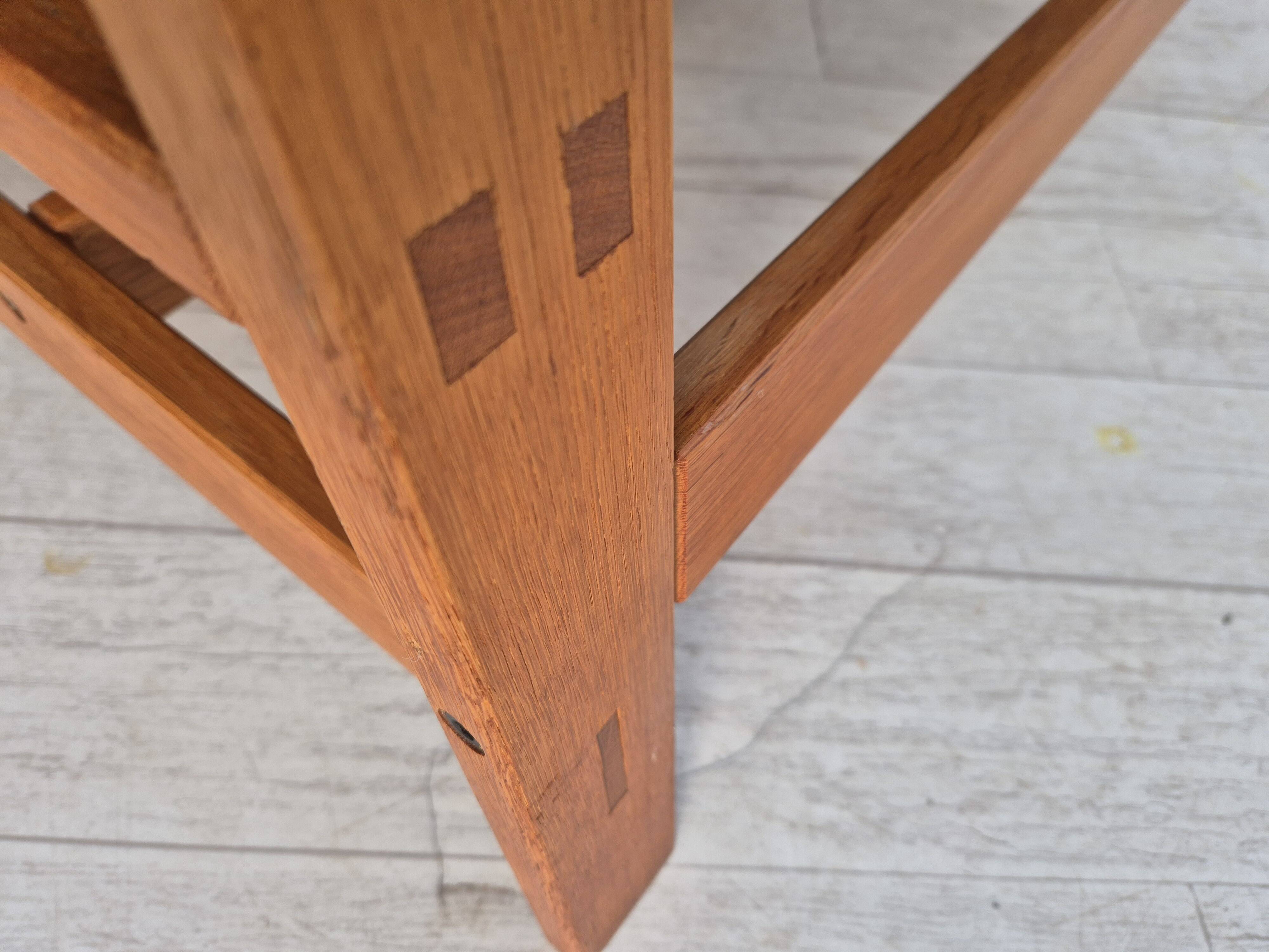 1960s, Danish 2-seater sofa in original condition, furniture leather, solid oak wood.