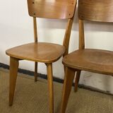 Ensemble table et 4 chaises en bois vintage
