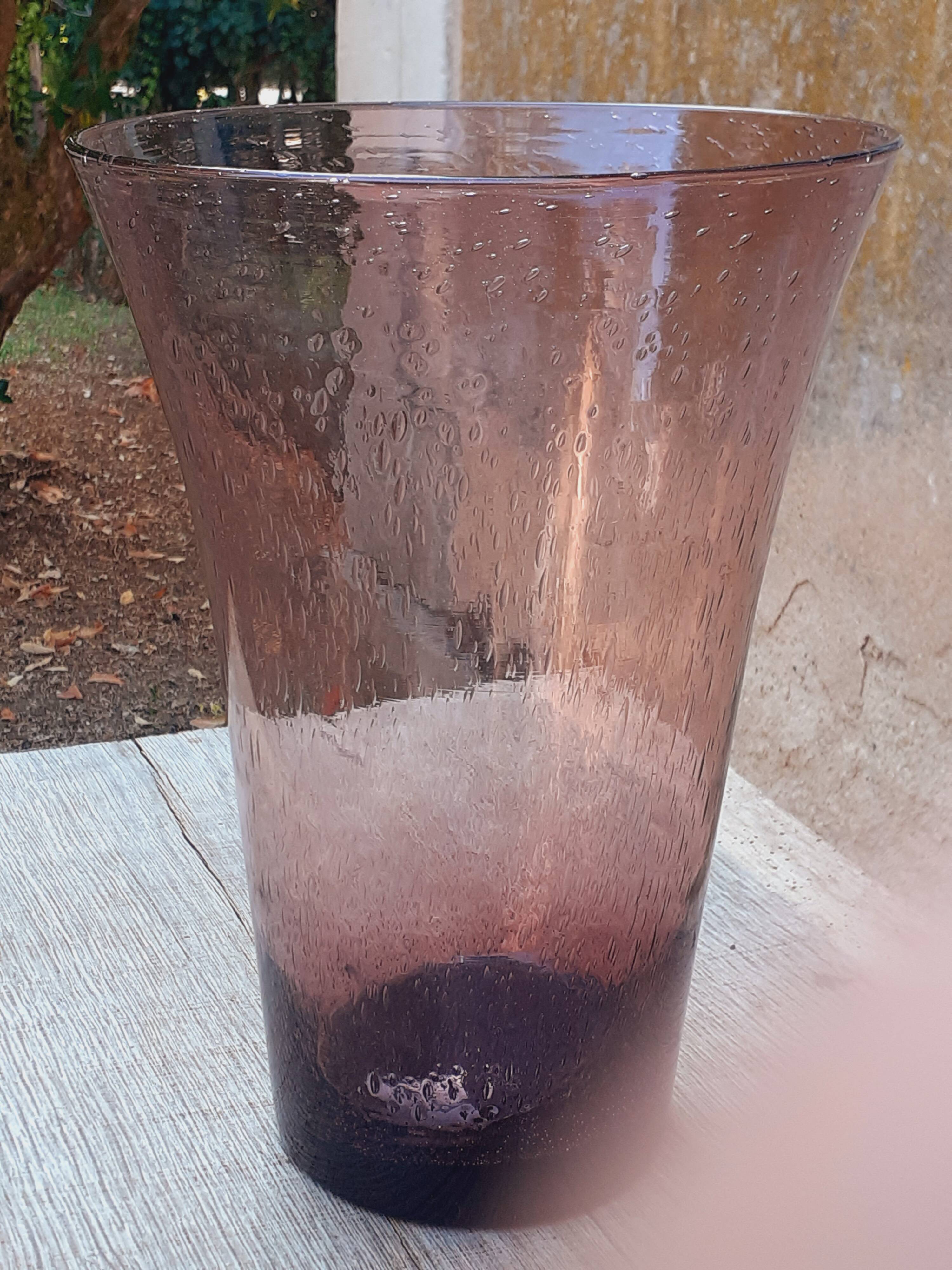 Bubble glass vase, blown, 1970s, Biot manufacture.