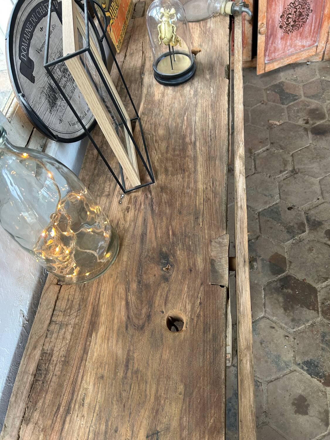 Small old wooden workbench