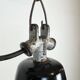 Industrial Black Enamel Factory Lamp with Cast Iron Top, 1950s