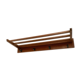 Vintage Scandinavian teak wall coat rack 1960's