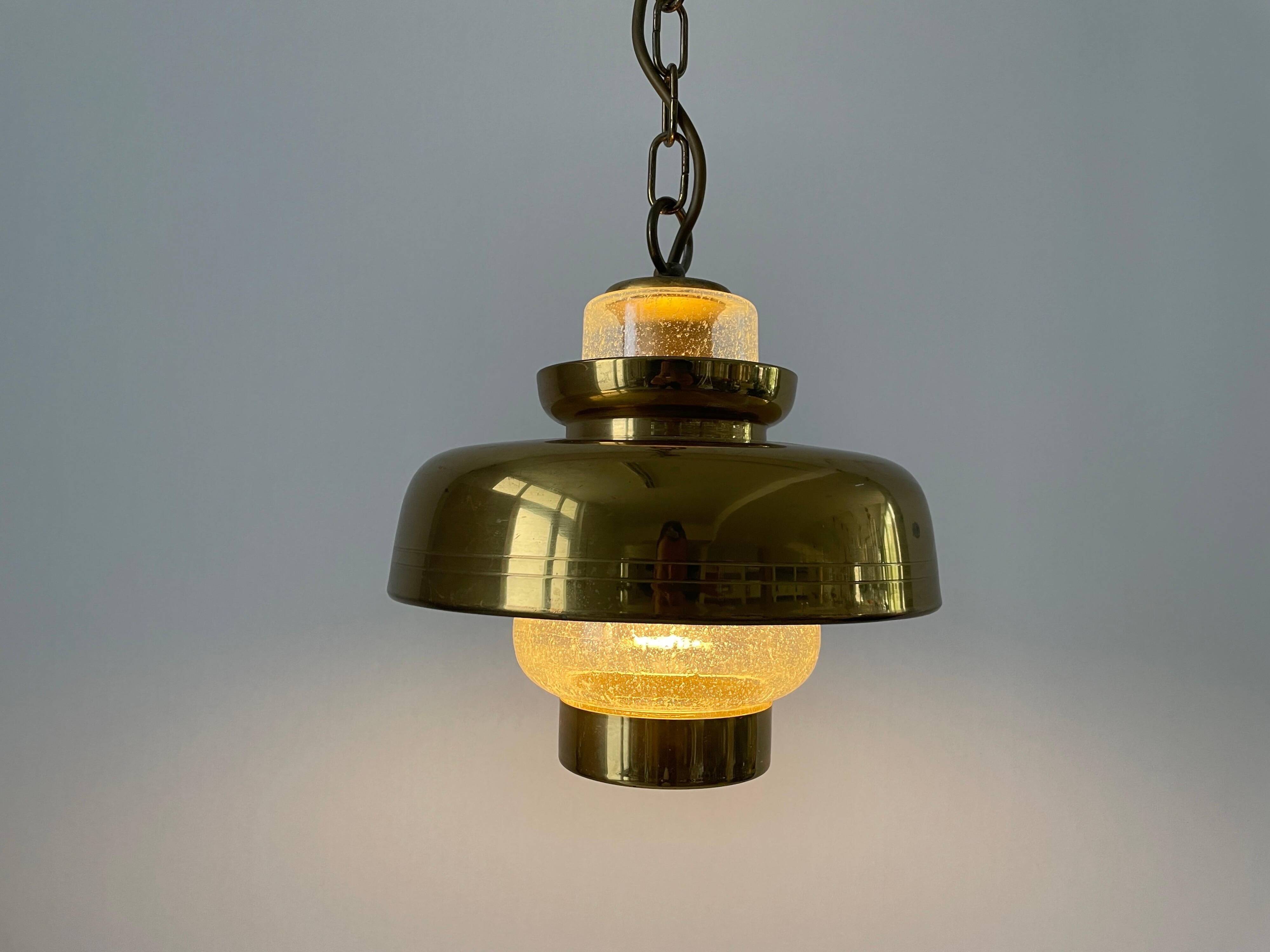 Brass and bubble glass ceiling light, 1960s, Germany