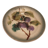 Assiette a dessert faience Hamage barbotine prune