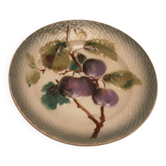Hamage barbotine plum earthenware dessert plate
