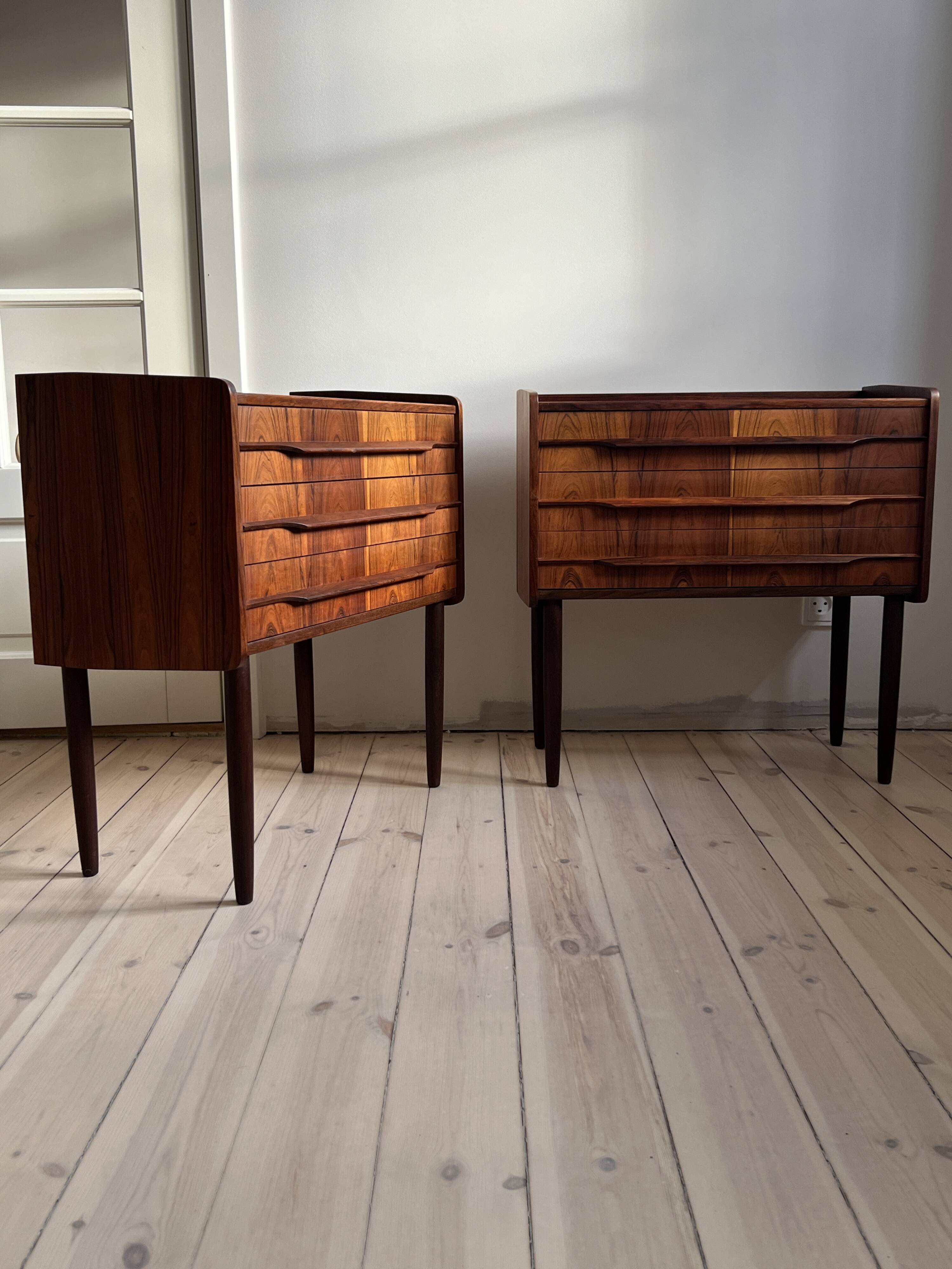 Paire de commodes danoises en palissandre des années 1960