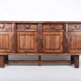 Large brutalist Aranjou sideboard in elm, 1960s