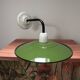Green enamelled sheet metal wall light