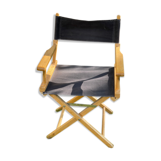Foldable director's chair in wood and canvas