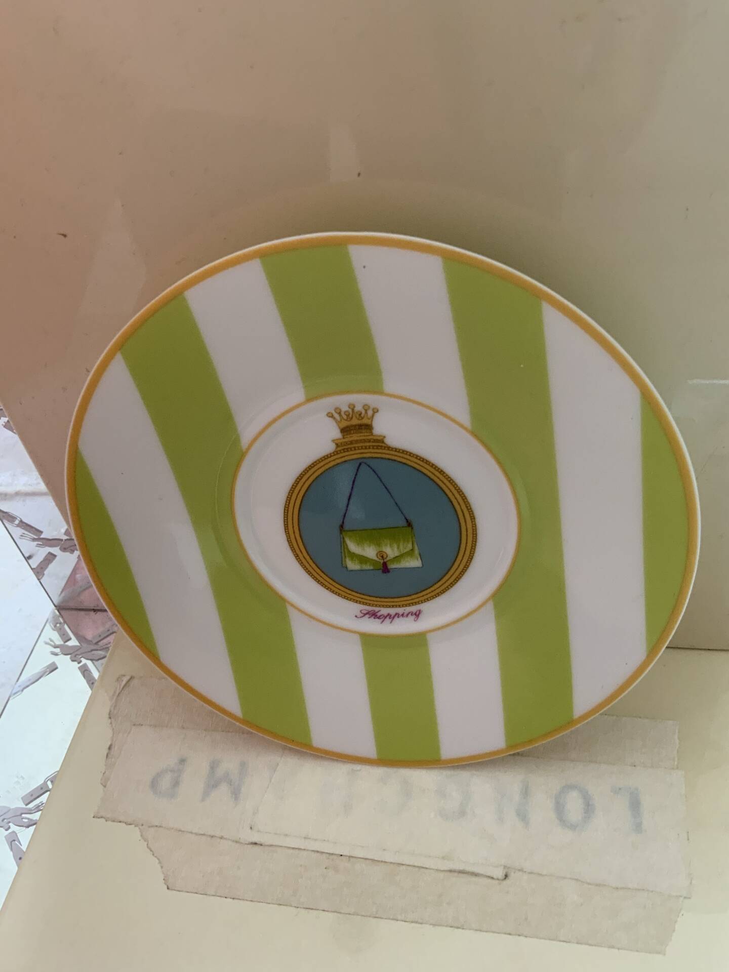 4 cups and saucers porcelain Menard de Noblat - shopping series