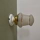 Vintage art deco globe wall or ceiling light in white and gold granite glass